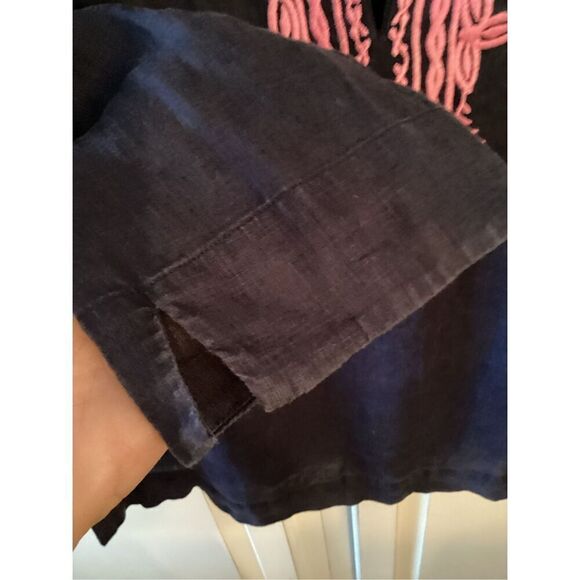 Lilly Pulitzer Amelia Island Top Sz XL 100% Linen Embroidered Blue Pink - Picture 6 of 11